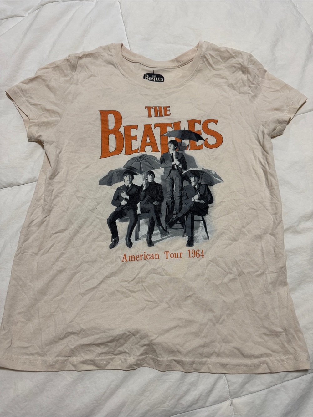 Hanes Beatles American Tour 1964 Tee - Cream & Orange